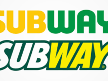 Subway letters in yellow & green