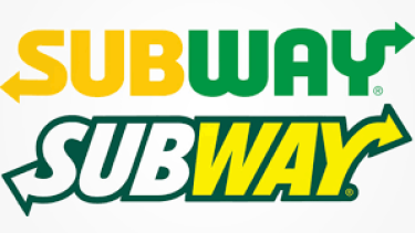 Subway letters in yellow & green