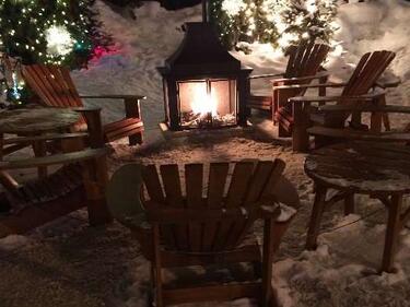 campfire scene is snow