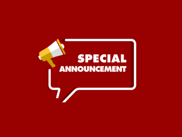 Special announcement with red background