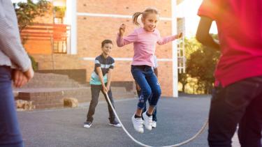 Jump Rope Elementary Students jumping