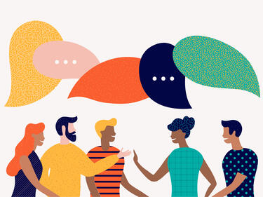 Social network, chat, speech bubbles cartoon