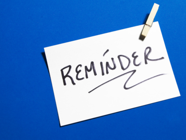 Reminder on Blue Background