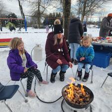 Roasting Marshmellows outside in the snow