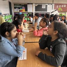 Students  Playing a game in a classroom